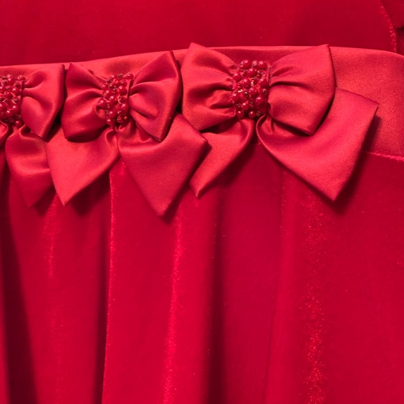 Rare Editions Wine Colored Velvet/Satin Dress - Picture 2 of 5